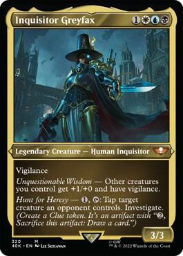 Inquisitor Greyfax Display Commander Foil Etched Thick Stock 320 (Universes Beyond: Warhammer 40,000)  - Foil | Good Games Adelaide SA