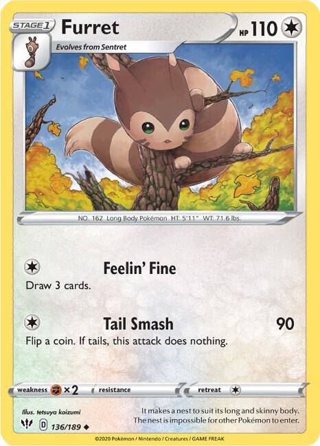 Furret 136/189 (SWSH03: Darkness Ablaze)  | Good Games Adelaide SA