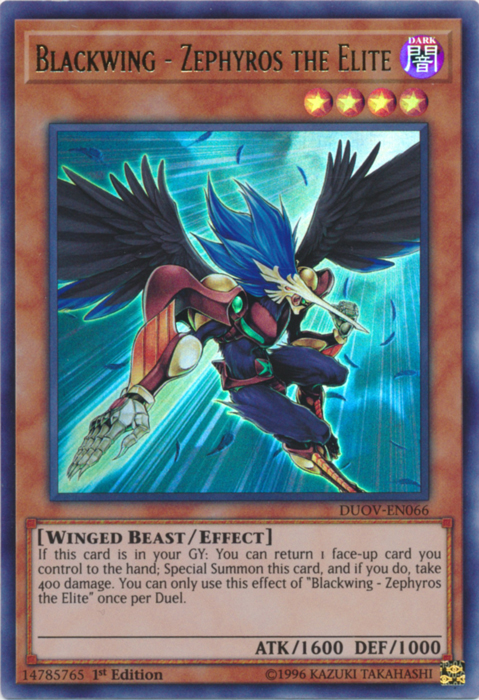 Blackwing - Zephyros the Elite [DUOV-EN066] Ultra Rare | Good Games Adelaide SA