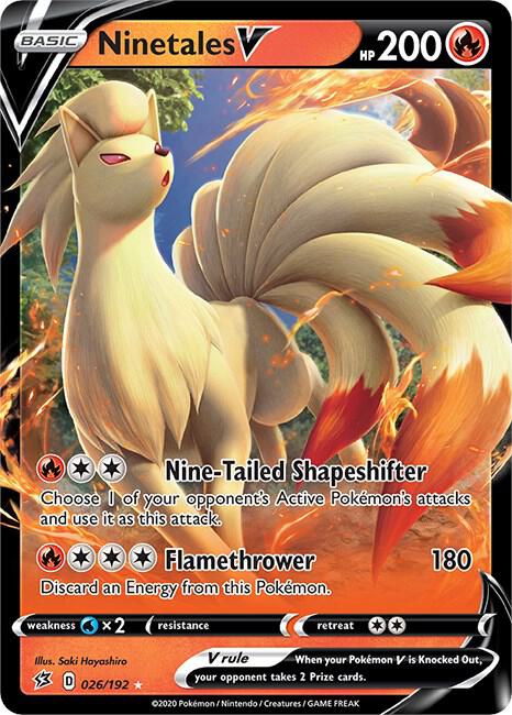 Ninetales V 026/192 (SWSH02: Rebel Clash)  - Holofoil | Good Games Adelaide SA