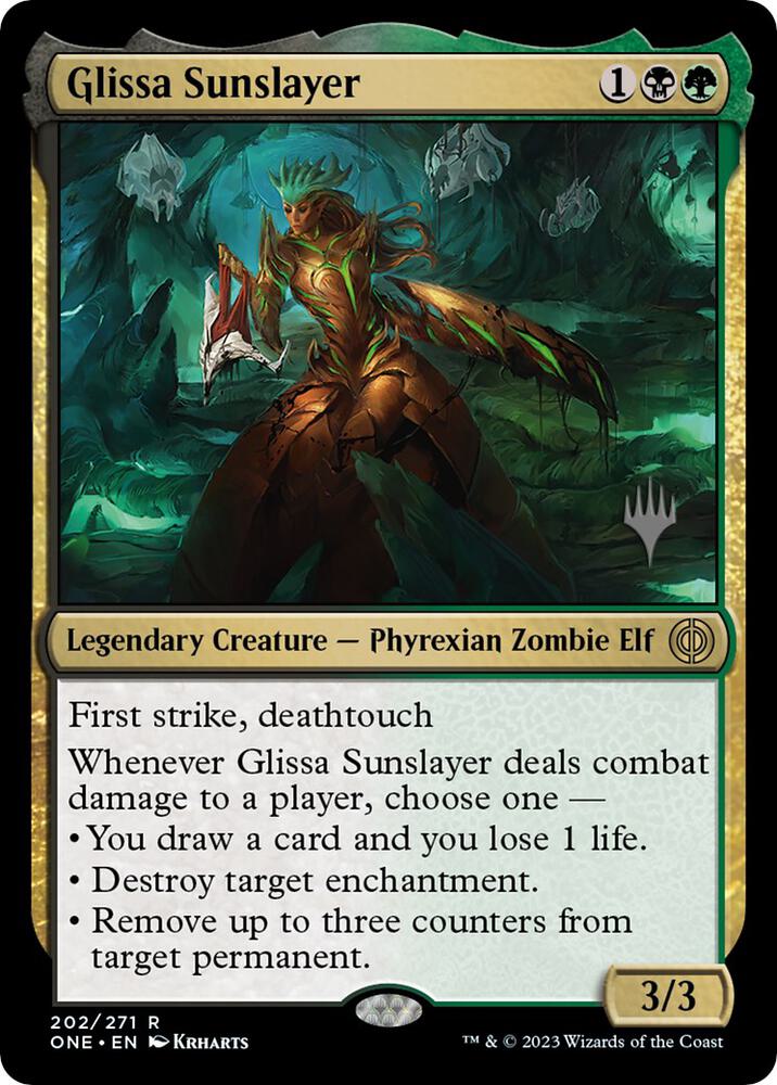 Glissa Sunslayer 202 (Promo Pack: Phyrexia: All Will Be One)  - Foil | Good Games Adelaide SA