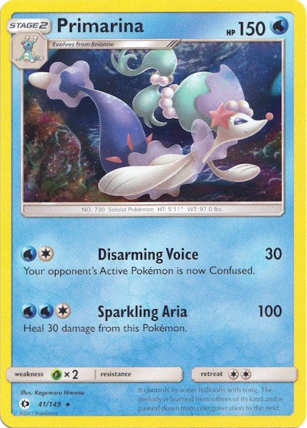 Primarina (41/149) (Water Web Holo) [Sun & Moon: Base Set] | Good Games Adelaide SA