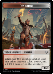 Warrior // Dinosaur Double-Sided Token [March of the Machine Tokens] | Good Games Adelaide SA