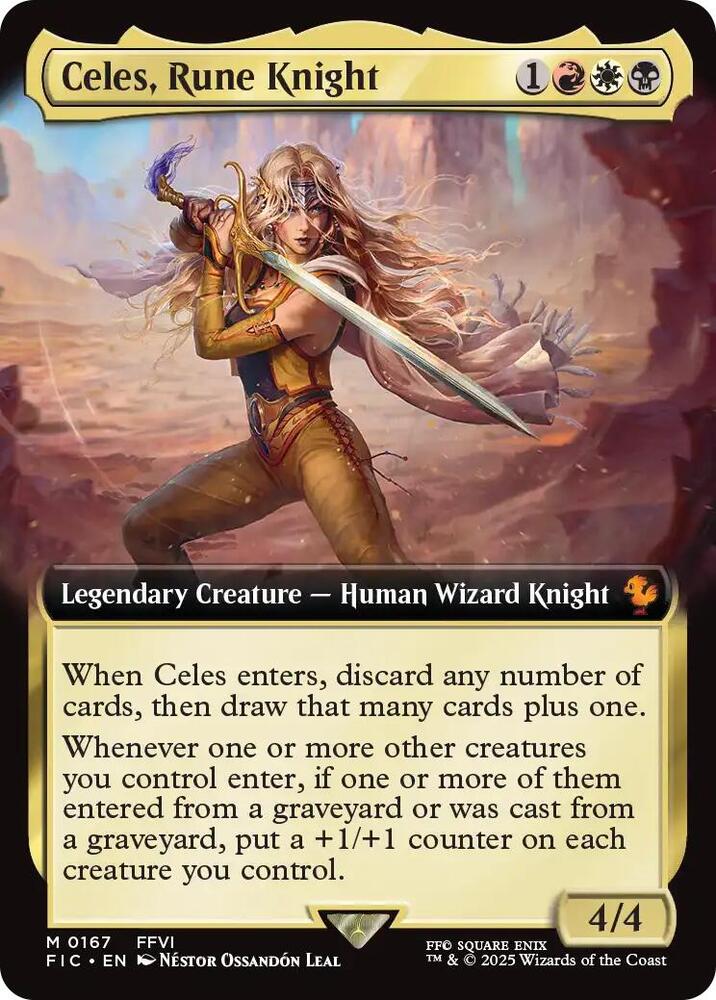 Celes, Rune Knight 167 (Commander: FINAL FANTASY)  - Extended Art Foil | Good Games Adelaide SA