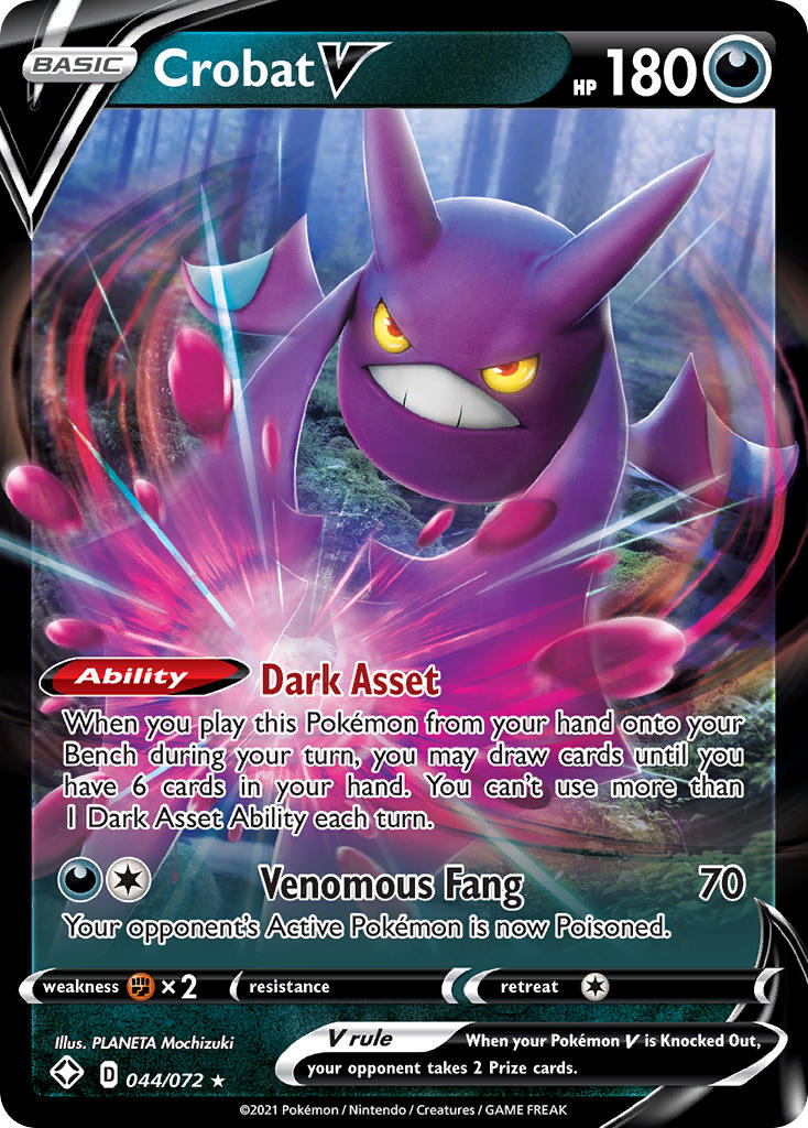 Crobat V (044/072) [Sword & Shield: Shining Fates] | Good Games Adelaide SA