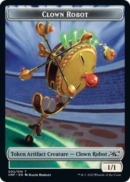 Clown Robot 002 Food 011 Double sided Token  (Unfinity)  - Foil | Good Games Adelaide SA