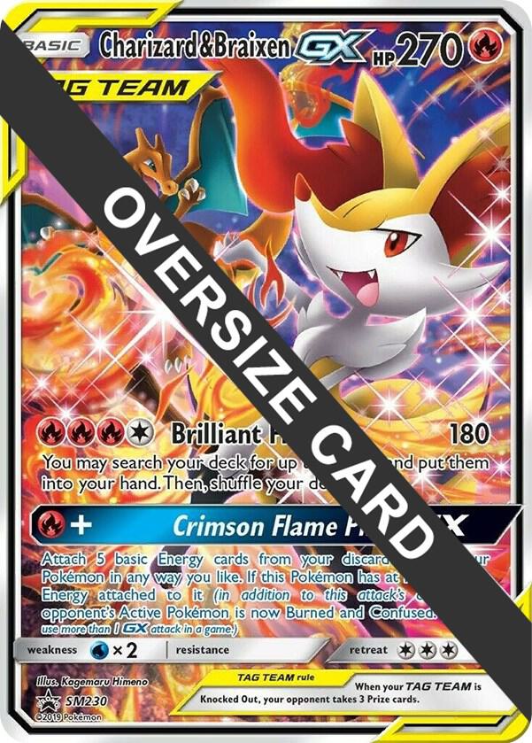 Charizard and Braixen GX SM230 SM Black Star Promo SM230 (Jumbo Cards)  - Holofoil | Good Games Adelaide SA
