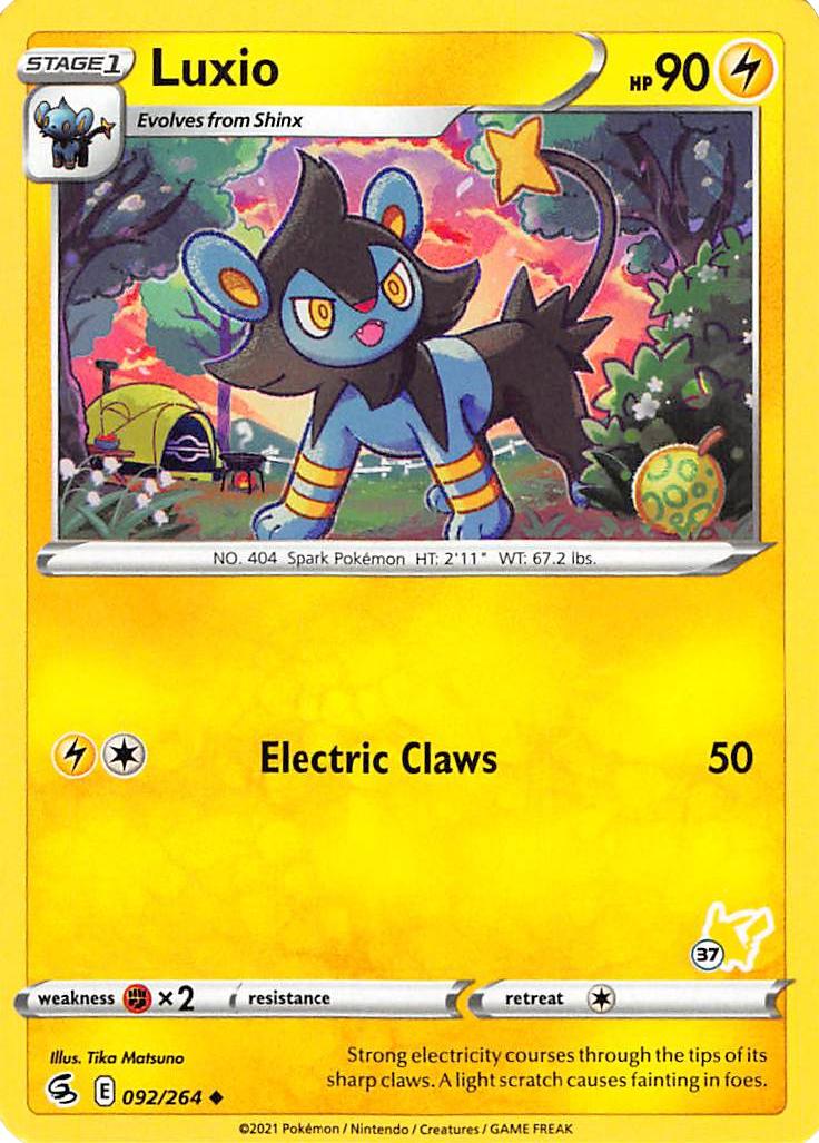 Luxio (092/264) (Pikachu Stamp #37) [Battle Academy 2022] | Good Games Adelaide SA