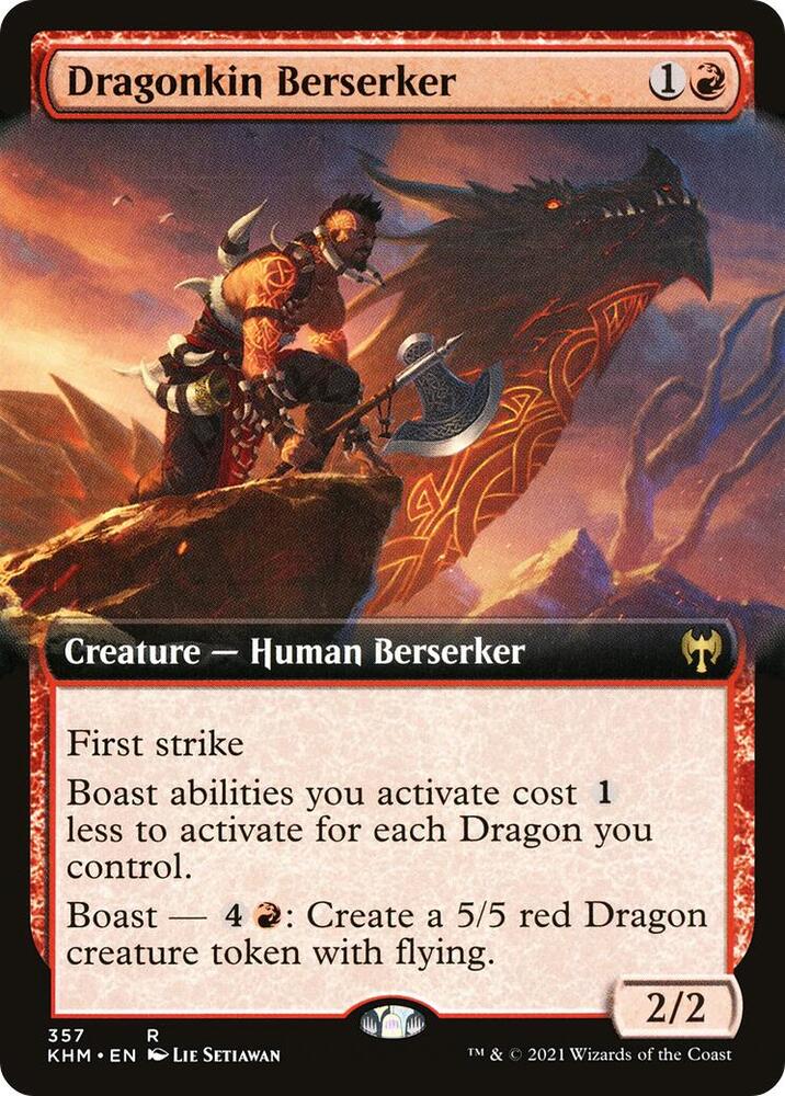 Dragonkin Berserker 357 (Kaldheim)  - Extended Art | Good Games Adelaide SA