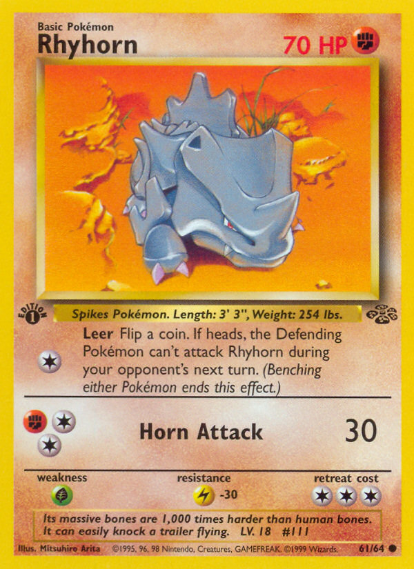 Rhyhorn (61/64) [Jungle 1st Edition] | Good Games Adelaide SA