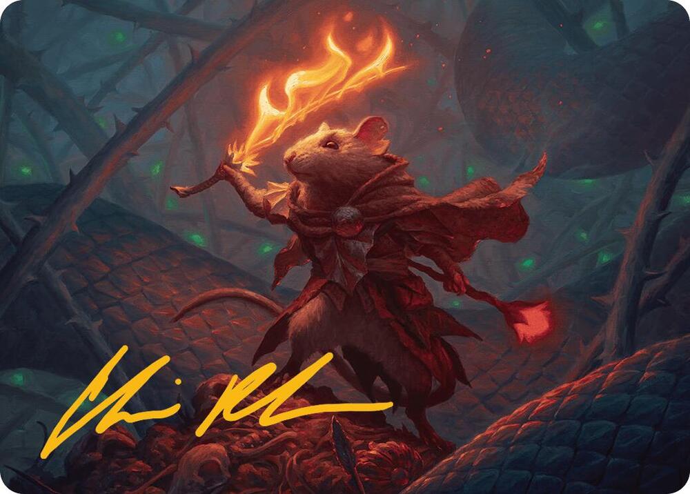 Emberheart Challenger Art Card Gold Stamped Signature 19 (Art Series: Bloomburrow)  | Good Games Adelaide SA