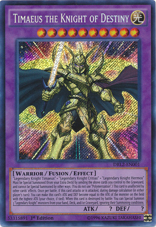 Timaeus the Knight of Destiny [DRL2-EN001] Secret Rare | Good Games Adelaide SA