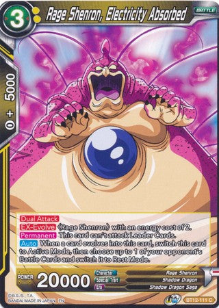 Rage Shenron, Electricity Absorbed [BT12-111] | Good Games Adelaide SA