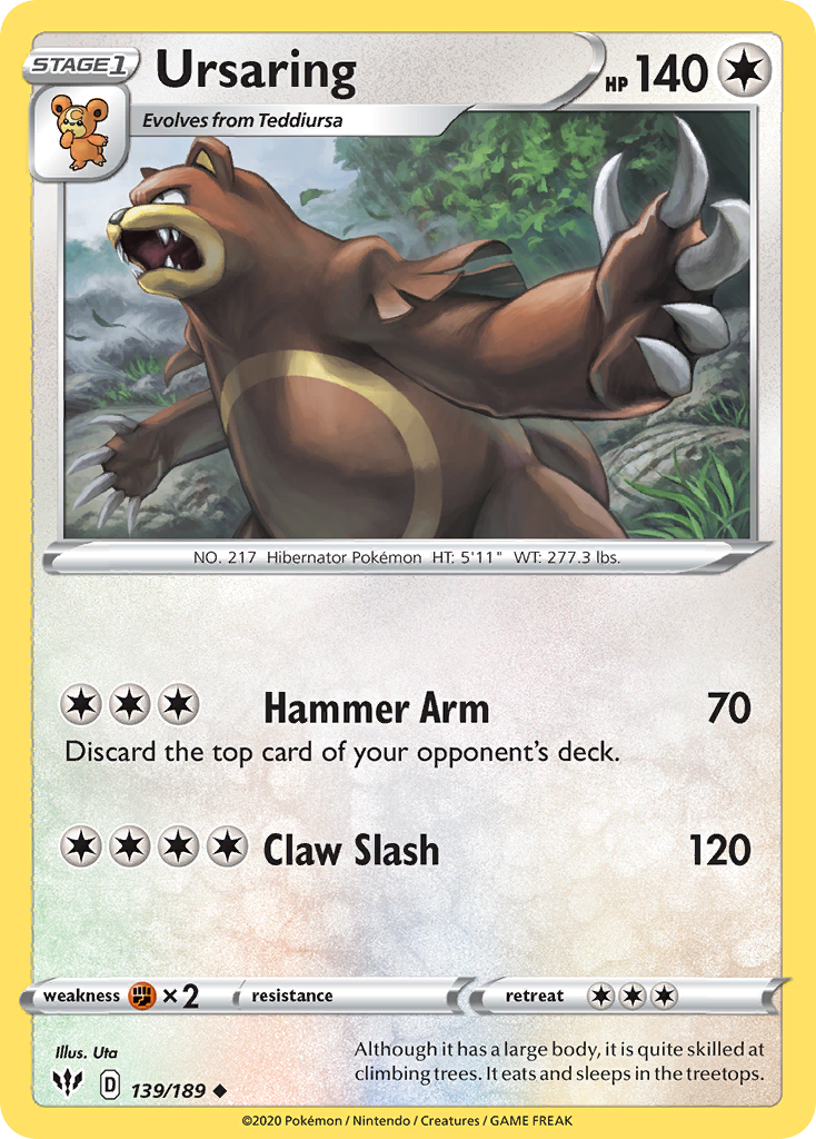 Ursaring (139/189) [Sword & Shield: Darkness Ablaze] | Good Games Adelaide SA