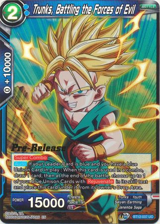 Trunks, Battling the Forces of Evil (BT12-037) [Vicious Rejuvenation Prerelease Promos] | Good Games Adelaide SA