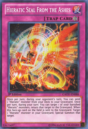 Hieratic Seal From the Ashes [GAOV-EN088] Secret Rare | Good Games Adelaide SA