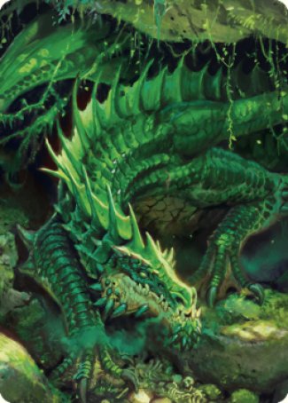Lurking Green Dragon Art Card [Commander Legends: Battle for Baldur's Gate Art Series] | Good Games Adelaide SA