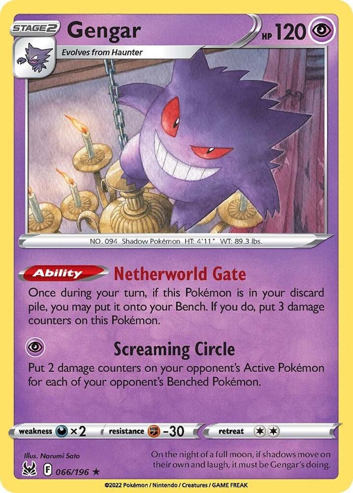 Gengar 066/196 (SWSH11: Lost Origin)  - Holofoil | Good Games Adelaide SA