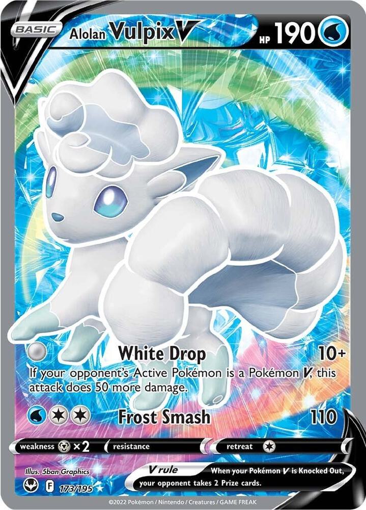 Alolan Vulpix V Full Art 173/195 (SWSH12: Silver Tempest)  - Holofoil | Good Games Adelaide SA