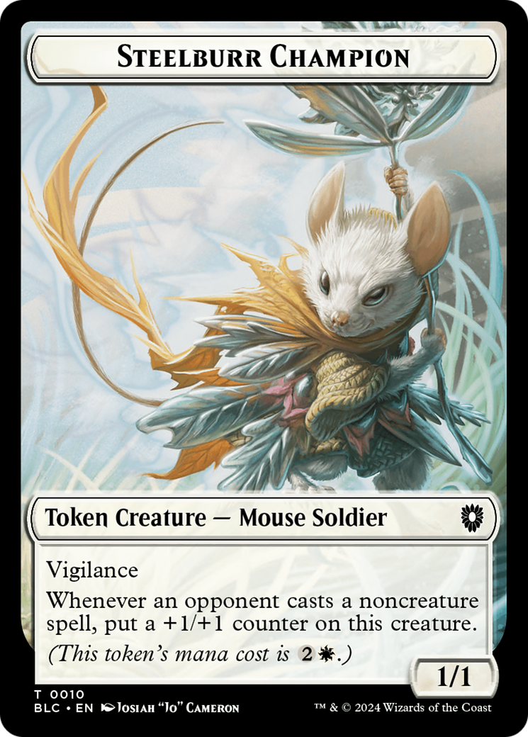 Steelburr Champion // Squid Double-Sided Token [Bloomburrow Commander Tokens] | Good Games Adelaide SA