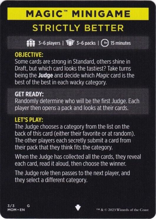 Magic Minigame Strictly Better 3 (March of the Machine)  | Good Games Adelaide SA