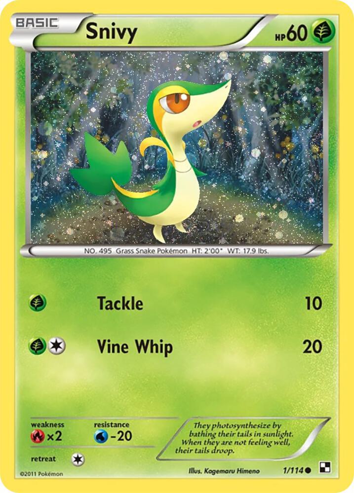 Snivy 001/114 (Miscellaneous Cards & Products)  - Cosmo Holofoil | Good Games Adelaide SA
