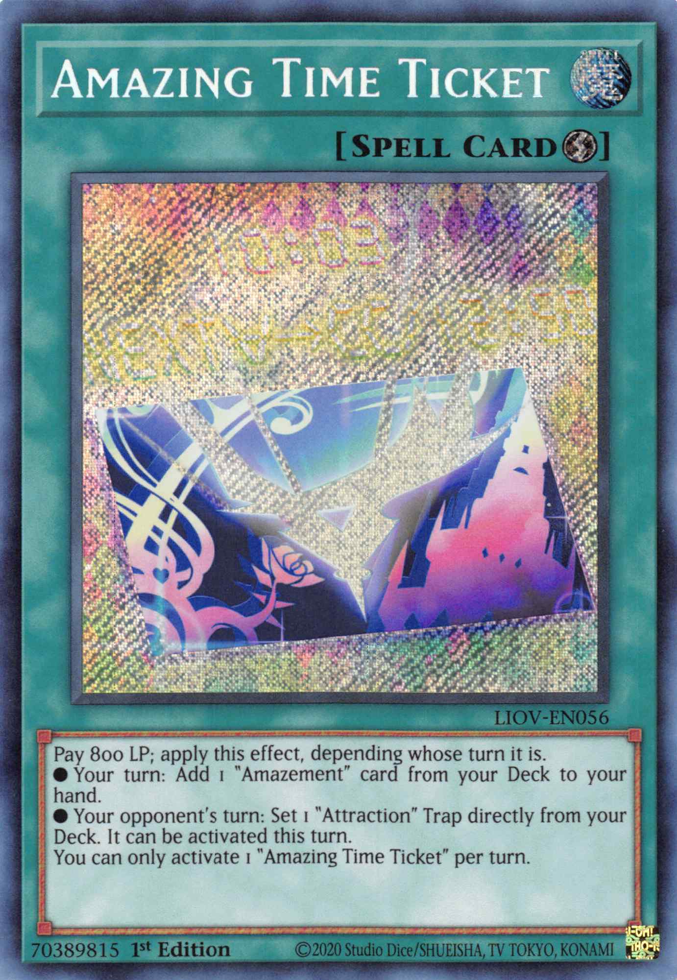 Amazing Time Ticket [LIOV-EN056] Secret Rare | Good Games Adelaide SA