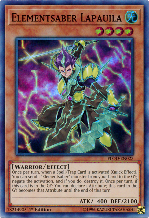 Elementsaber Lapauila [FLOD-EN023] Super Rare | Good Games Adelaide SA