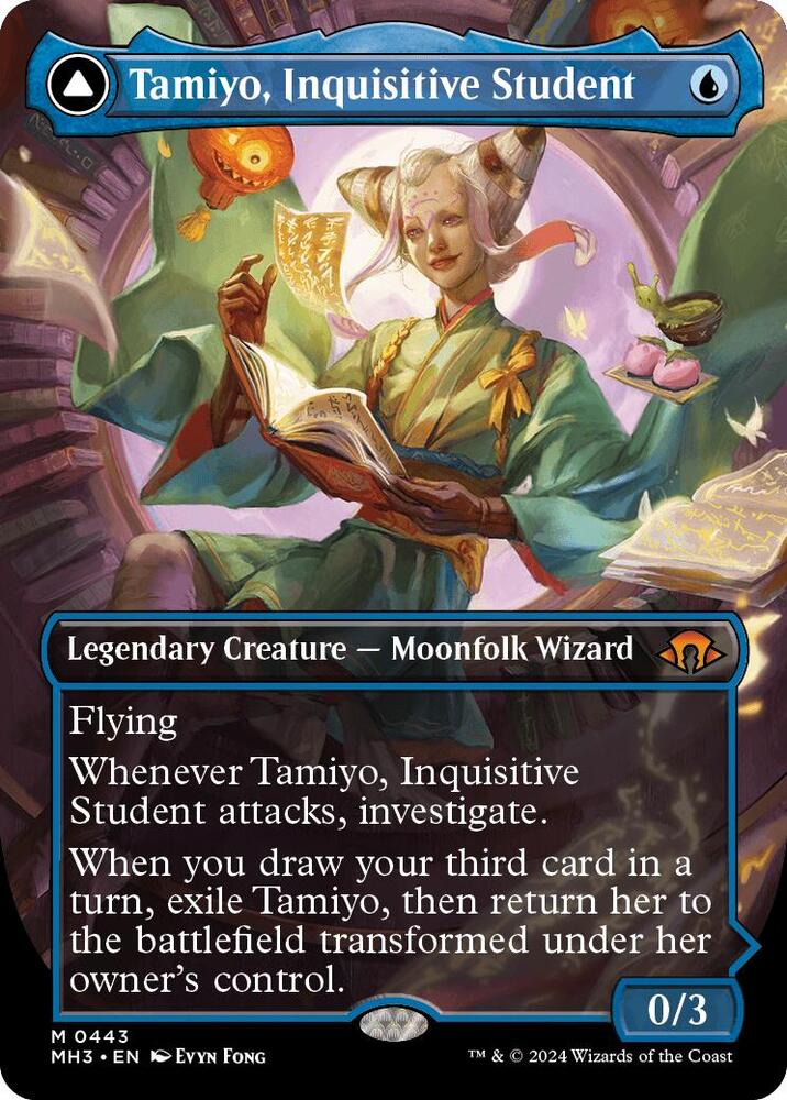 Tamiyo, Inquisitive Student // Tamiyo, Seasoned Scholar 443/319 (Modern Horizons 3)  - Borderless Foil | Good Games Adelaide SA