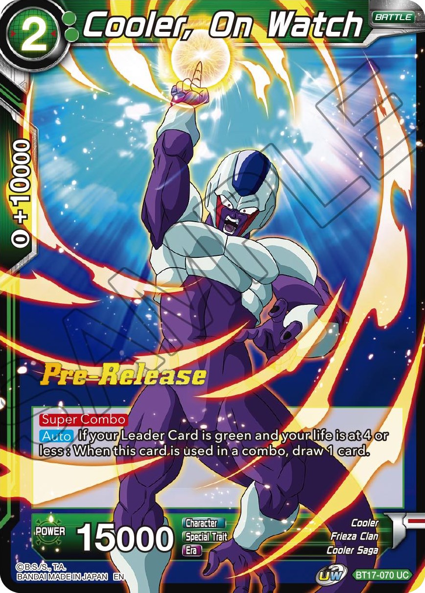 Cooler, On Watch (BT17-070) [Ultimate Squad Prerelease Promos] | Good Games Adelaide SA