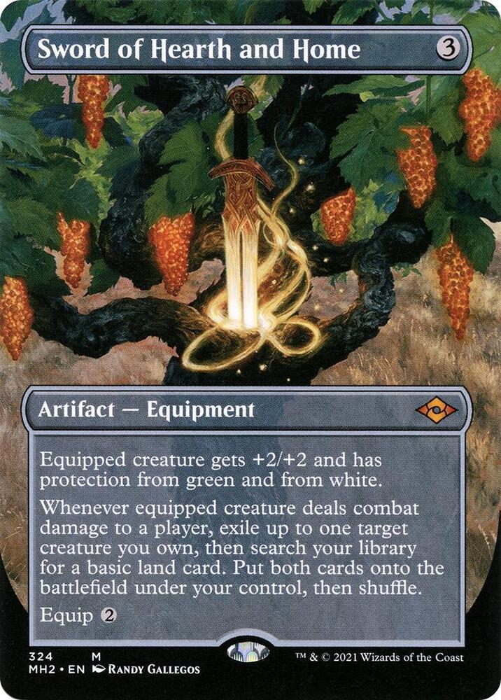 Sword of Hearth and Home Borderless 324 (Modern Horizons 2)  - Foil | Good Games Adelaide SA