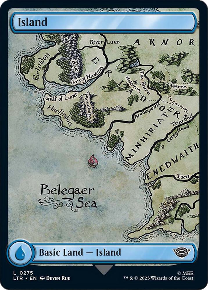 Island 275 (Universes Beyond: The Lord of the Rings: Tales of Middle-earth)  - Full Art Foil | Good Games Adelaide SA