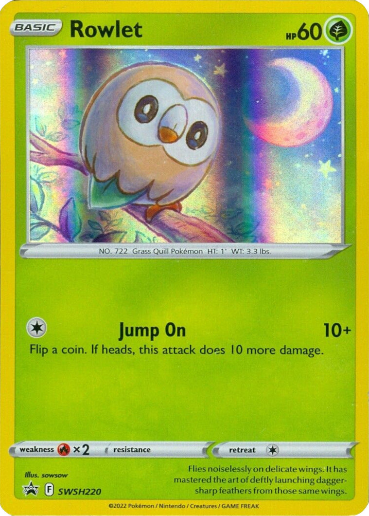 Rowlet (SWSH220) (Cosmos Holo) [Sword & Shield: Black Star Promos] | Good Games Adelaide SA