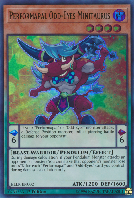 Performapal Odd-Eyes Minitaurus [BLLR-EN002] Ultra Rare | Good Games Adelaide SA