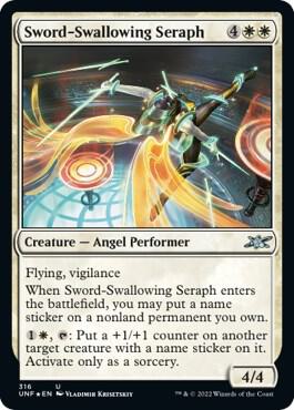 Sword Swallowing Seraph Galaxy Foil 316 (Unfinity)  - Foil | Good Games Adelaide SA