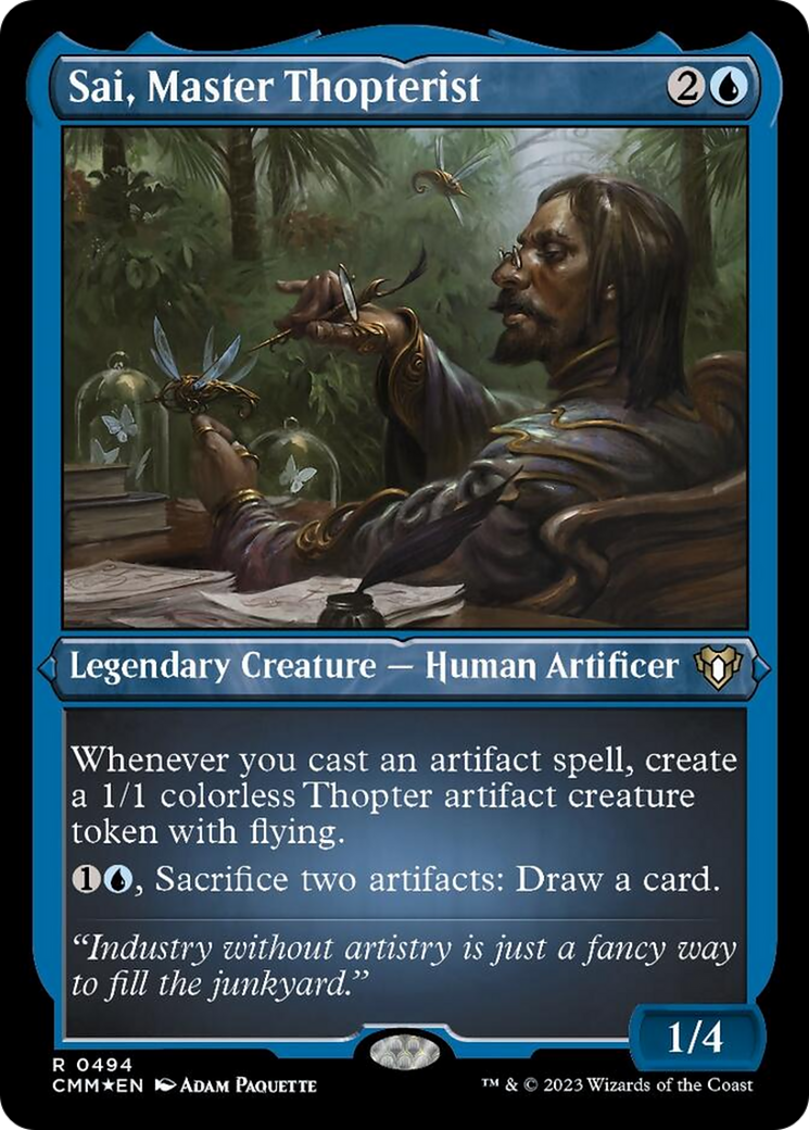 Sai, Master Thopterist (Foil Etched) [Commander Masters] | Good Games Adelaide SA