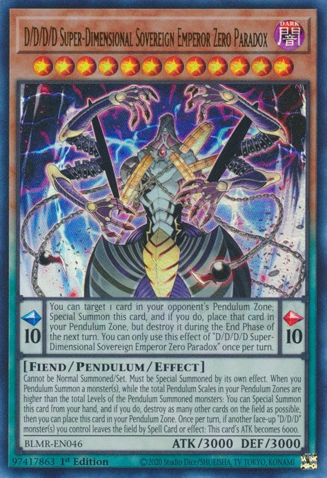 D/D/D/D Super-Dimensional Sovereign Emperor Zero Paradox [BLMR-EN046] Ultra Rare | Good Games Adelaide SA