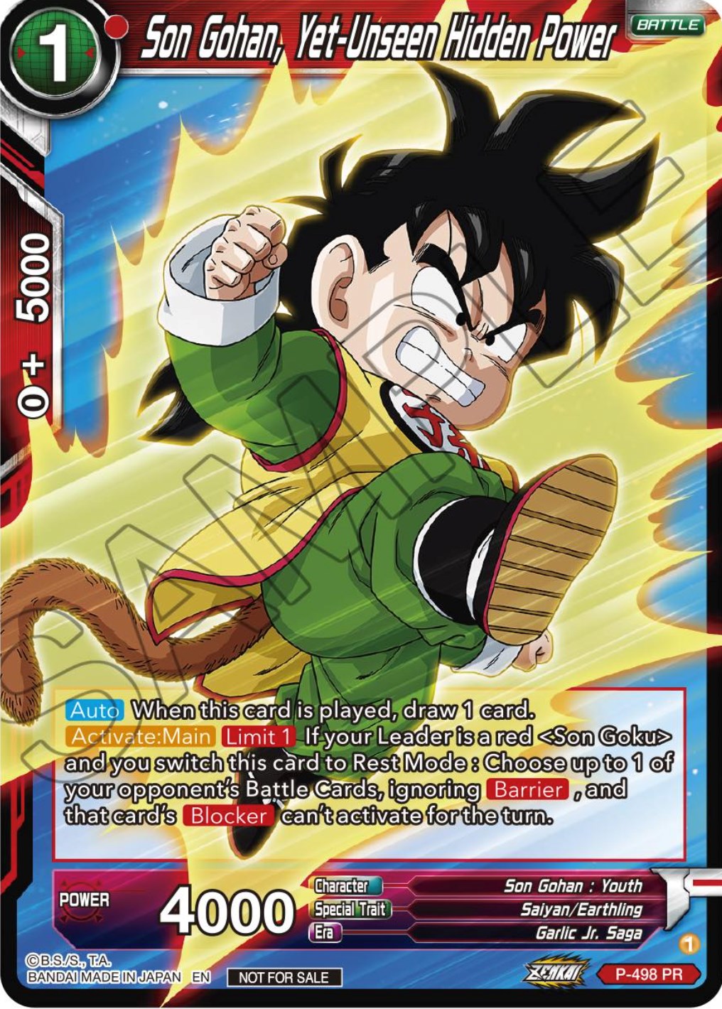 Son Gohan, Yet-Unseen Hidden Power (Zenkai Series Tournament Pack Vol.4) (P-498) [Tournament Promotion Cards] | Good Games Adelaide SA