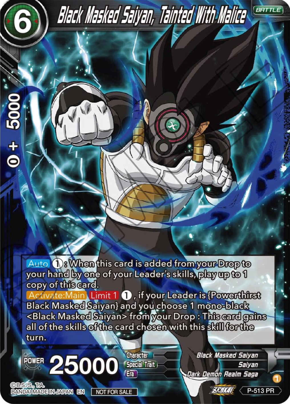 Black Masked Saiyan, Tainted With Malice (Zenkai Series Tournament Pack Vol.4) (P-513) [Tournament Promotion Cards] | Good Games Adelaide SA