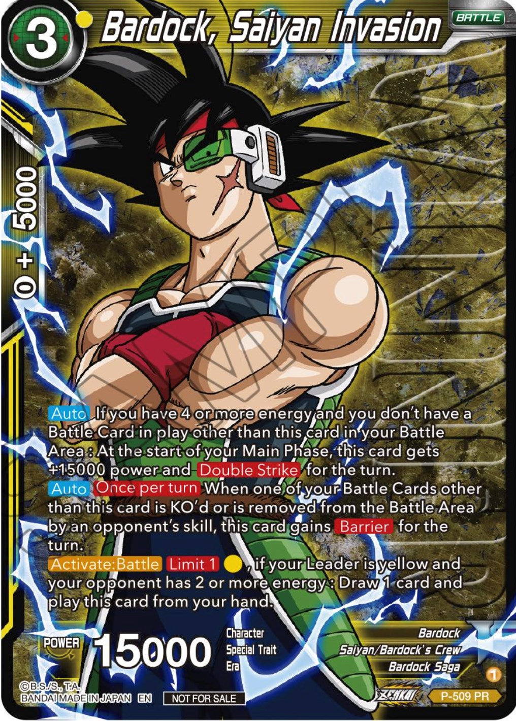 Bardock, Saiyan Invasion (Zenkai Series Tournament Pack Vol.4 Winner) (P-509) [Tournament Promotion Cards] | Good Games Adelaide SA