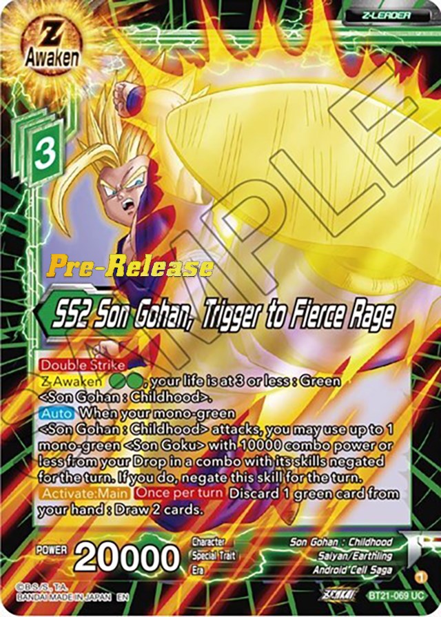SS2 Son Gohan, Trigger to Fierce Rage (BT21-069) [Wild Resurgence Pre-Release Cards] | Good Games Adelaide SA