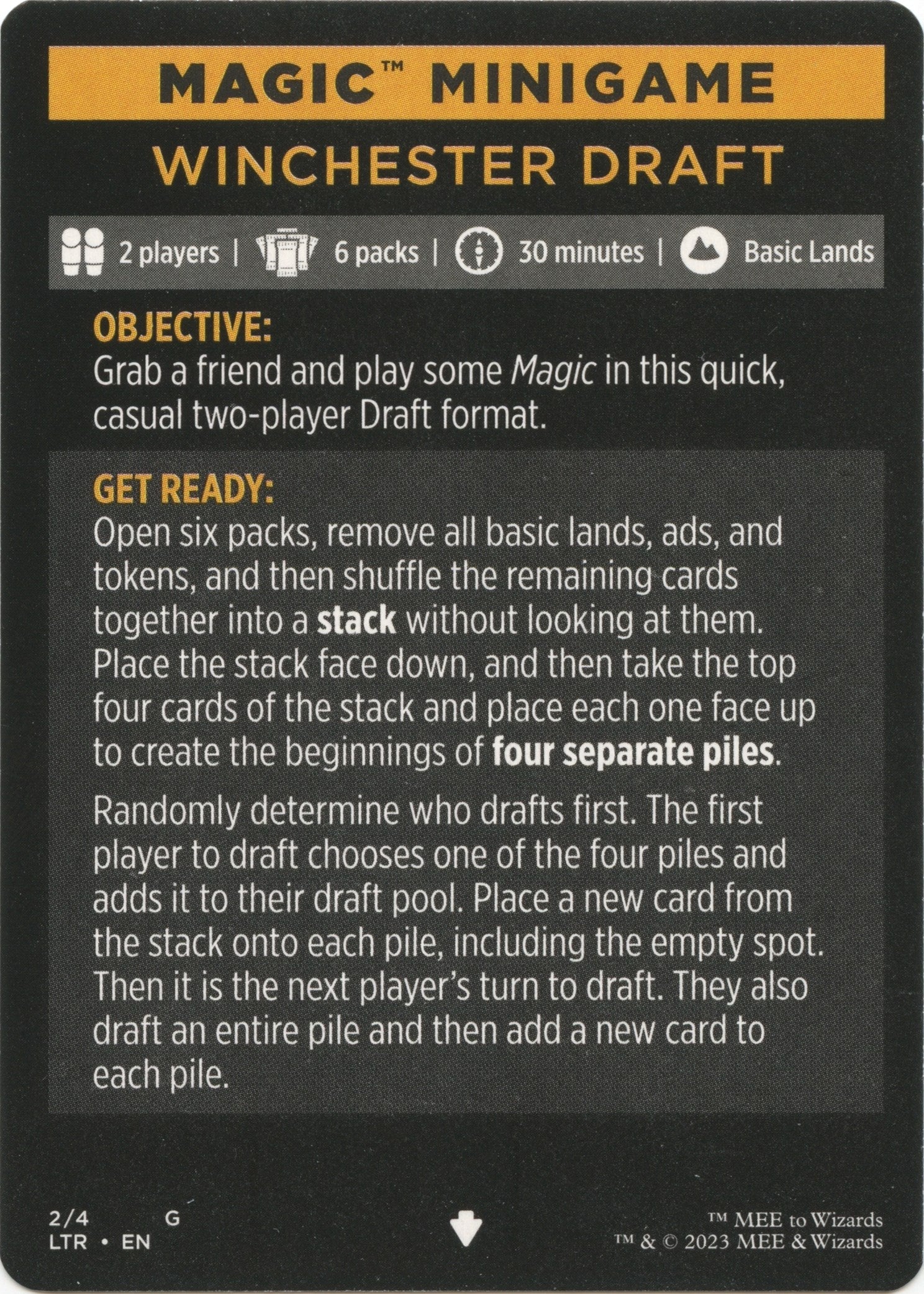 Winchester Draft (Magic Minigame) [The Lord of the Rings: Tales of Middle-Earth Minigame] | Good Games Adelaide SA