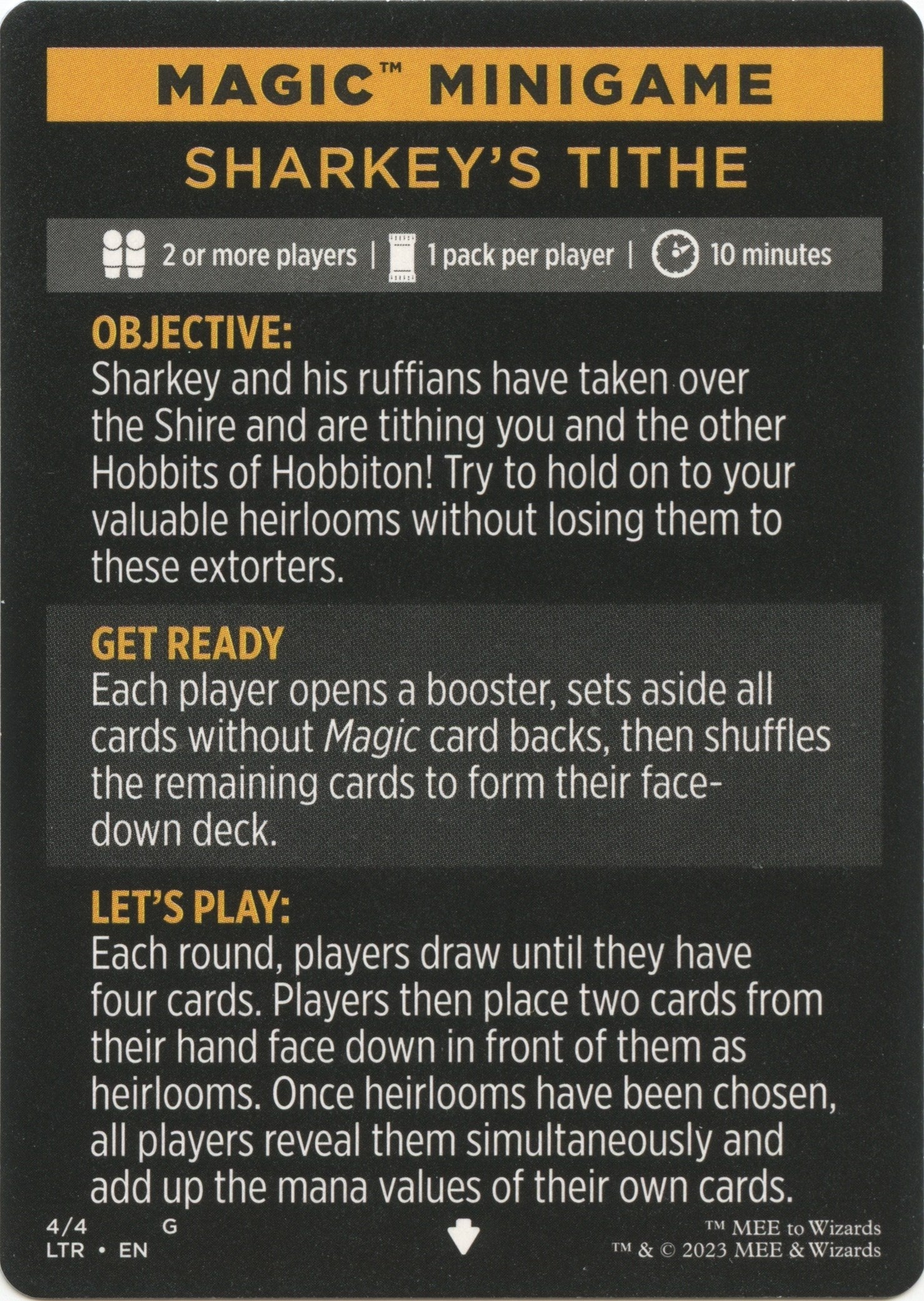 Sharkey's Tithe (Magic Minigame) [The Lord of the Rings: Tales of Middle-Earth Minigame] | Good Games Adelaide SA