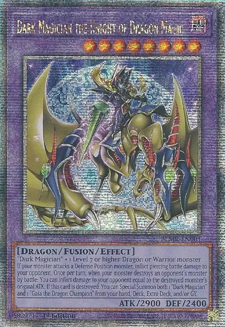 Dark Magician the Knight of Dragon Magic [BLMR-EN001] Quarter Century Secret Rare | Good Games Adelaide SA