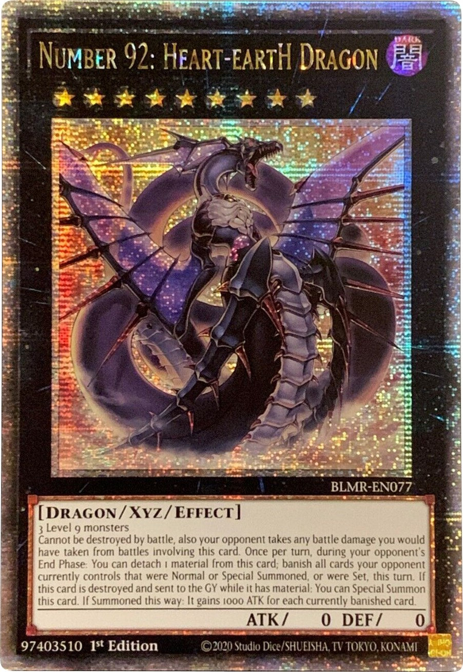 Number 92: Heart-eartH Dragon [BLMR-EN077] Quarter Century Secret Rare | Good Games Adelaide SA
