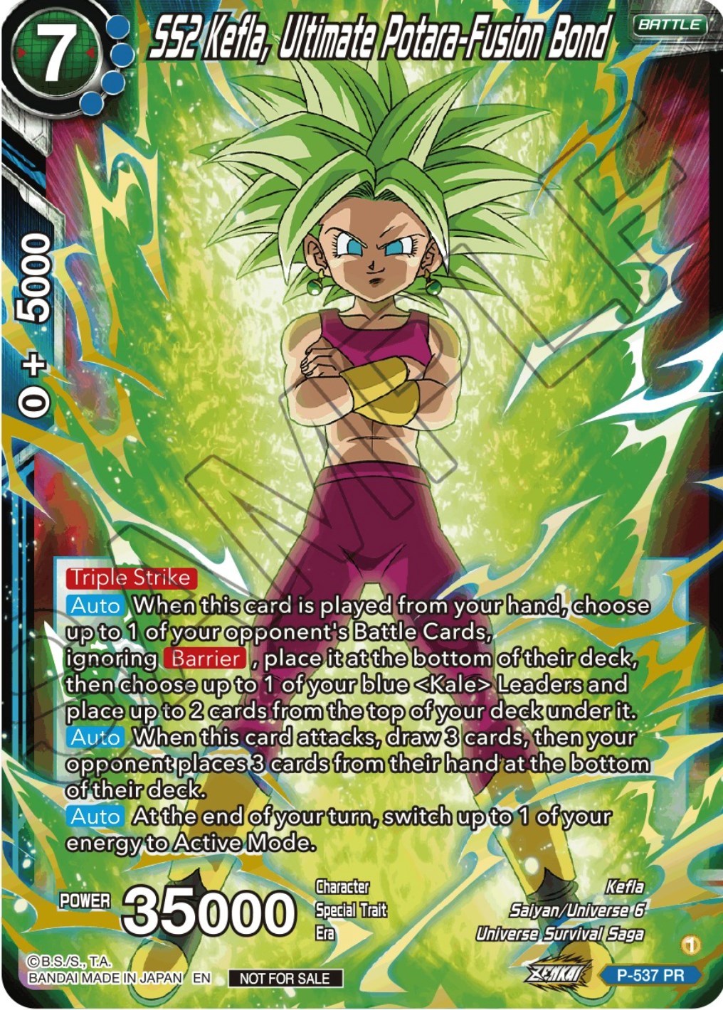 SS2 Kefla, Ultimate Potara-Fusion Bond (Championship Selection Pack 2023 Vol.2) (Gold-Stamped Silver Foil) (P-537) [Tournament Promotion Cards] | Good Games Adelaide SA