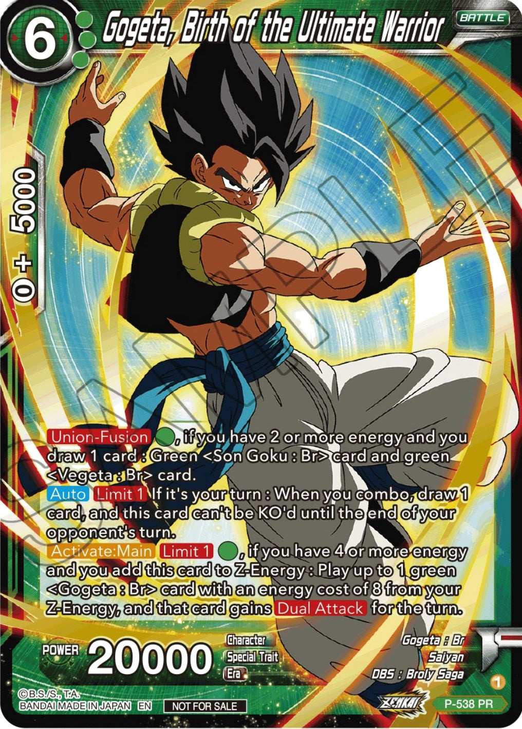 Gogeta, Birth of the Ultimate Warrior (Championship Selection Pack 2023 Vol.2) (Gold-Stamped Silver Foil) (P-538) [Tournament Promotion Cards] | Good Games Adelaide SA