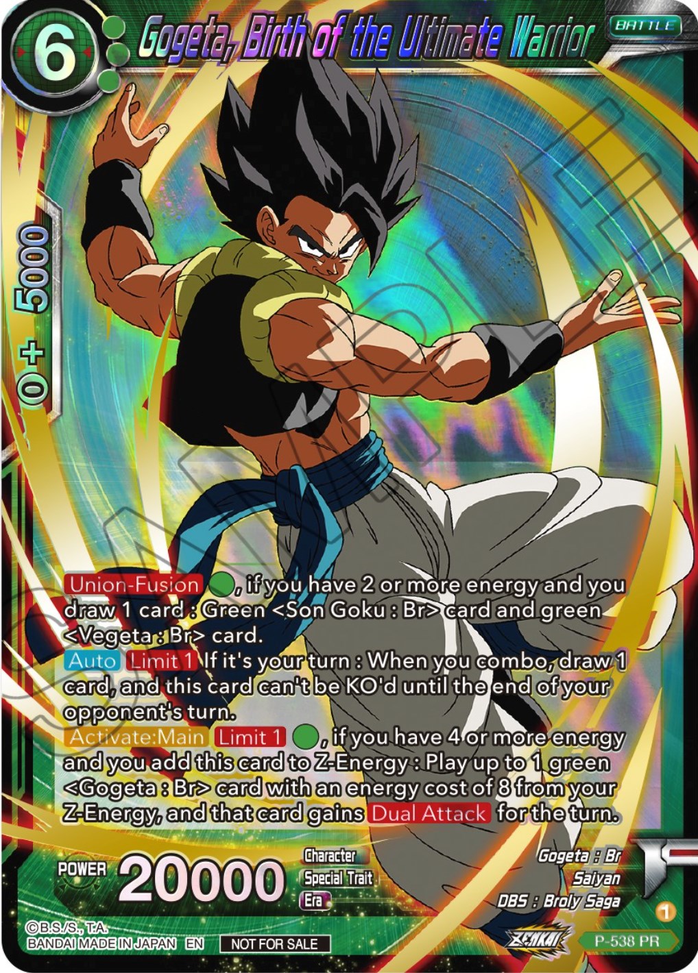 Gogeta, Birth of the Ultimate Warrior (Championship Selection Pack 2023 Vol.2) (Gold-Stamped Shatterfoil) (P-538) [Tournament Promotion Cards] | Good Games Adelaide SA
