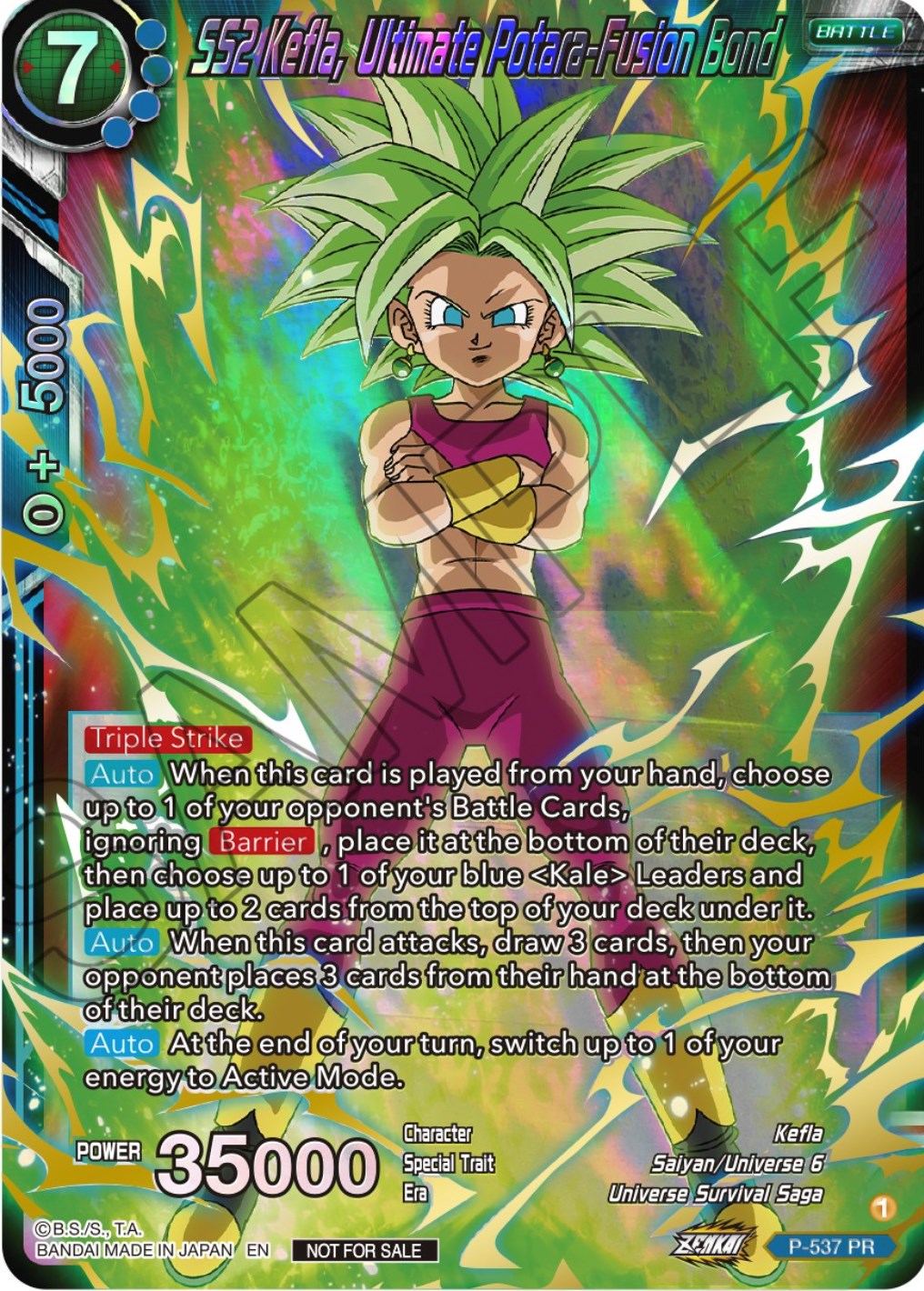 SS2 Kefla, Ultimate Potara-Fusion Bond (Championship Selection Pack 2023 Vol.2) (Gold-Stamped Shatterfoil) (P-537) [Tournament Promotion Cards] | Good Games Adelaide SA