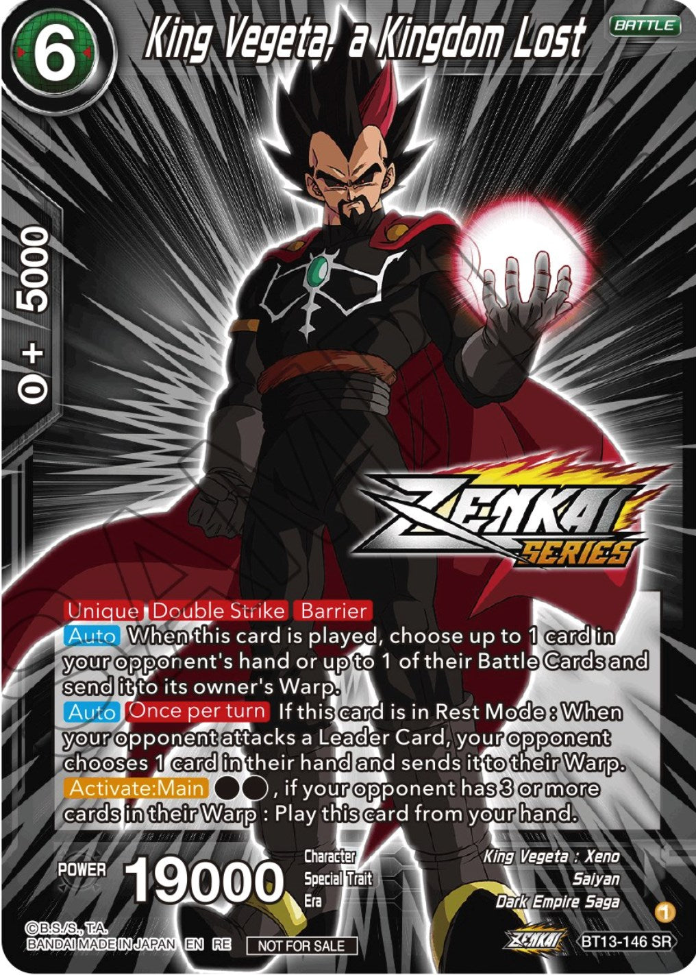 King Vegeta, a Kingdom Lost (Event Pack 12) (BT13-146) [Tournament Promotion Cards] | Good Games Adelaide SA